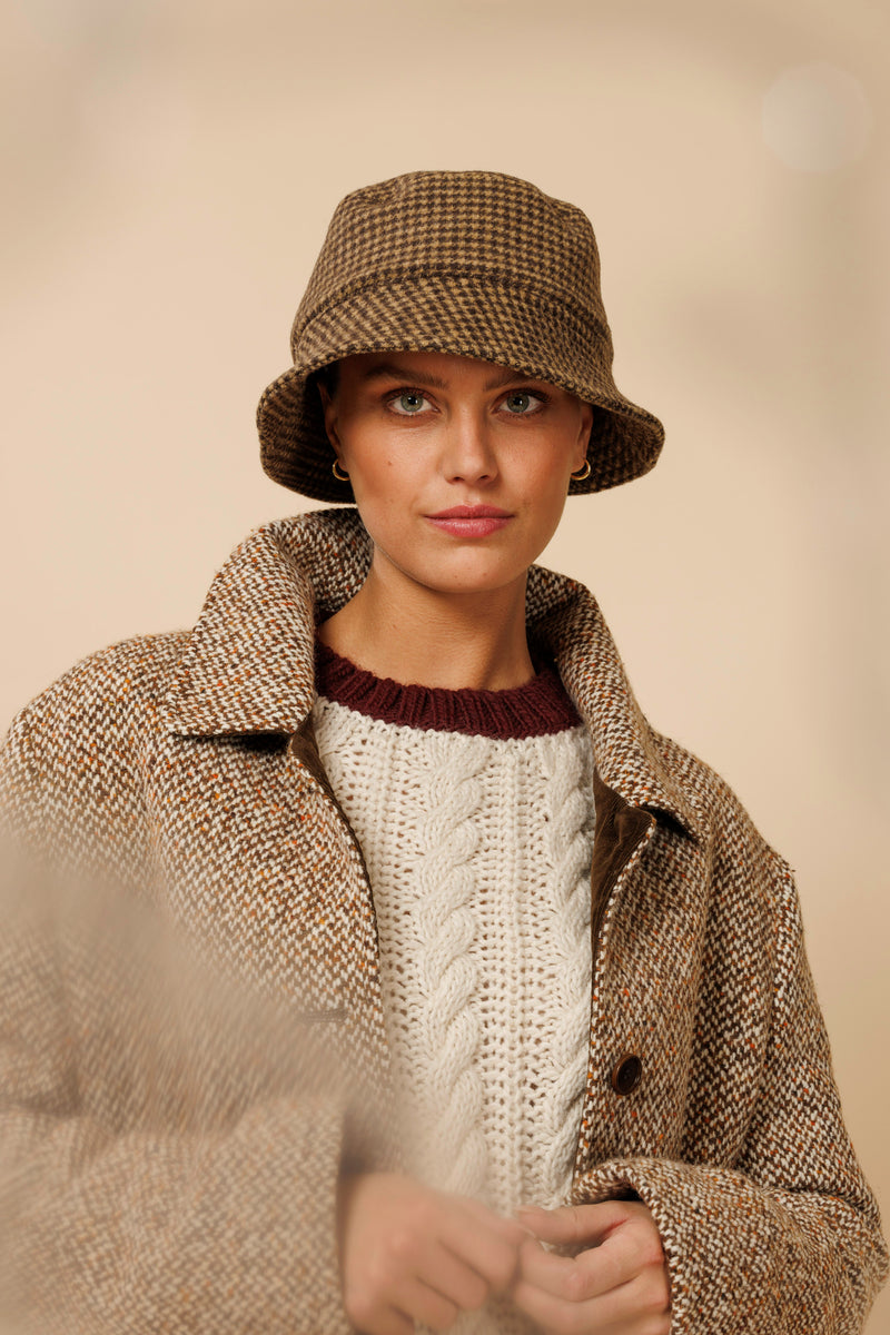 WOOL COAT RILEY - BROWN - COATS - SCAPA FASHION - SCAPA OFFICIAL