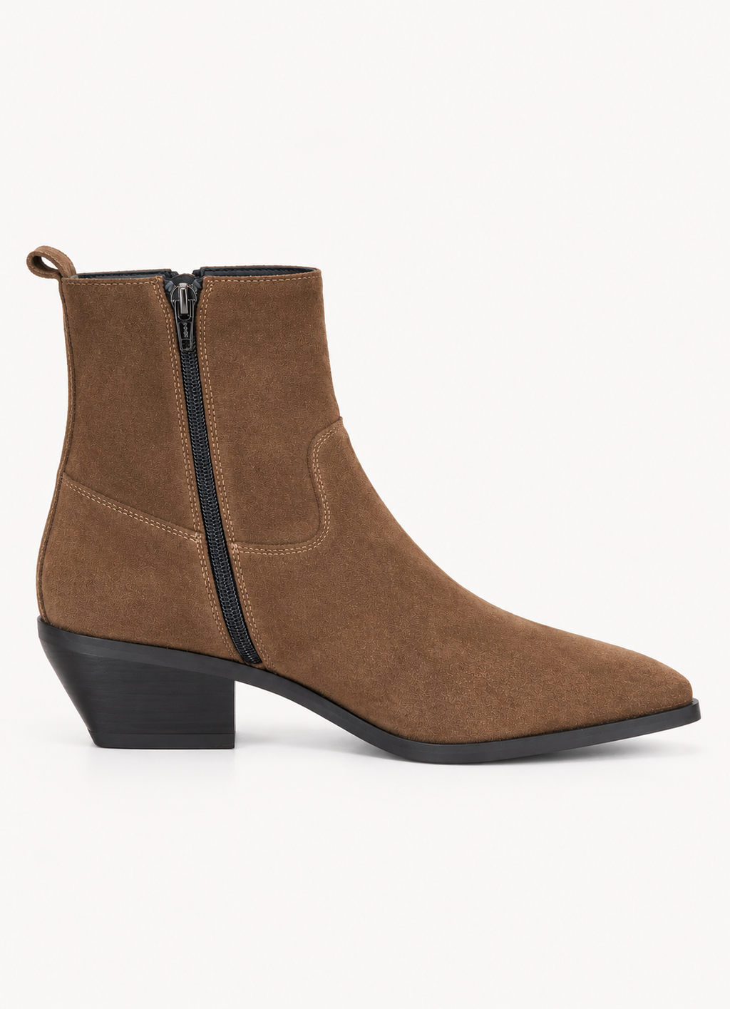 SUEDE ANKLE BOOT - LIGHT BROWN