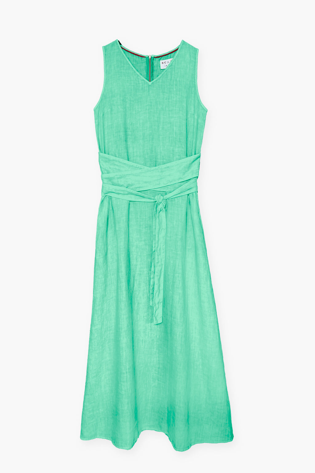 LINEN DRESS WITH BELT DETAIL VERONICA - DRESSES - SCAPA FASHION - SCAPA OFFICIAL