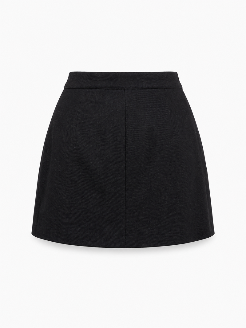 VIRGIN WOOL WRAP-AROUND  SKIRT ALLISTAR - BLACK