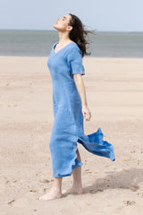 WASHED LINEN MAXI DRESS VIVIAN - DRESSES - SCAPA FASHION - SCAPA OFFICIAL