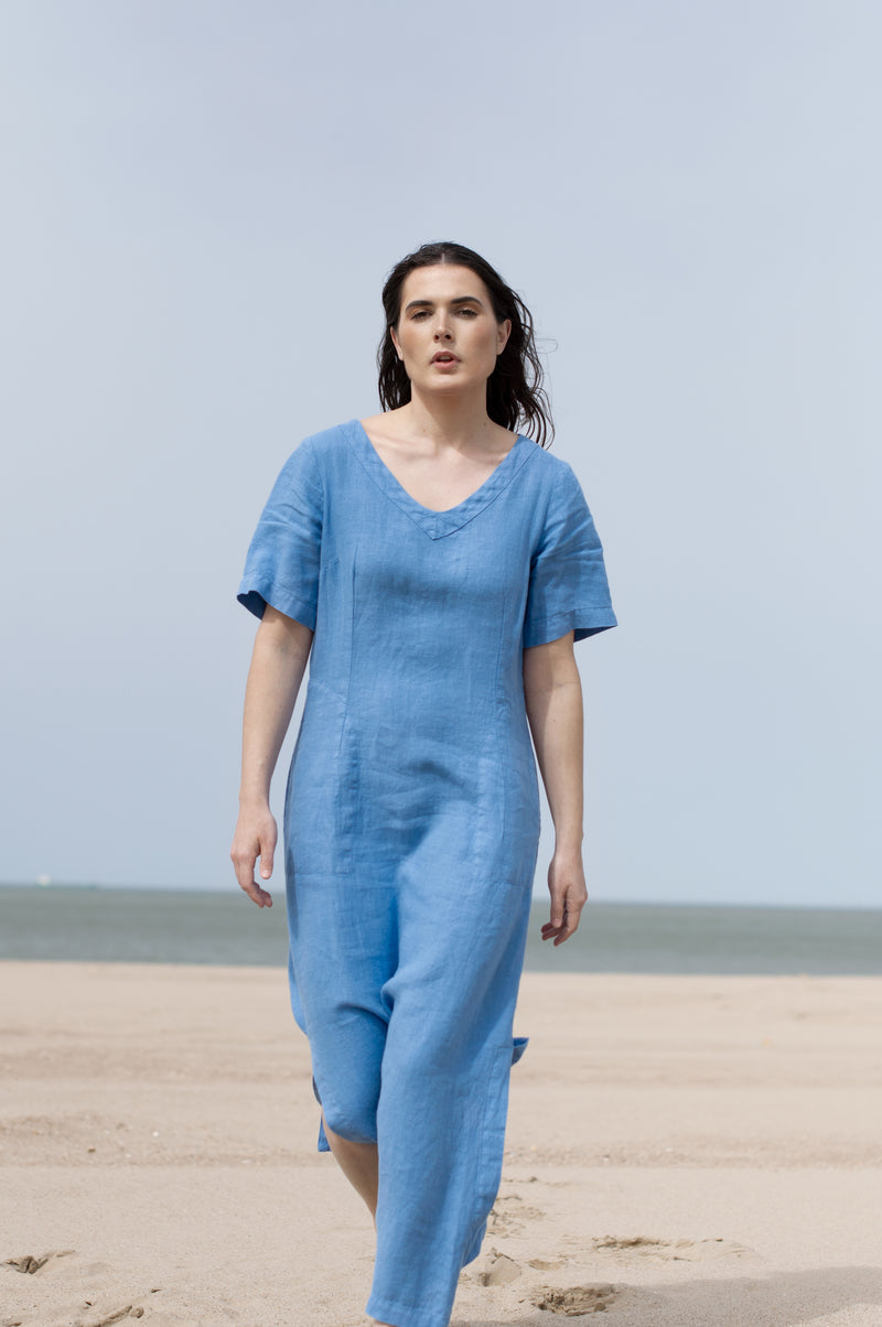 WASHED LINEN MAXI DRESS VIVIAN - DRESSES - SCAPA FASHION - SCAPA OFFICIAL