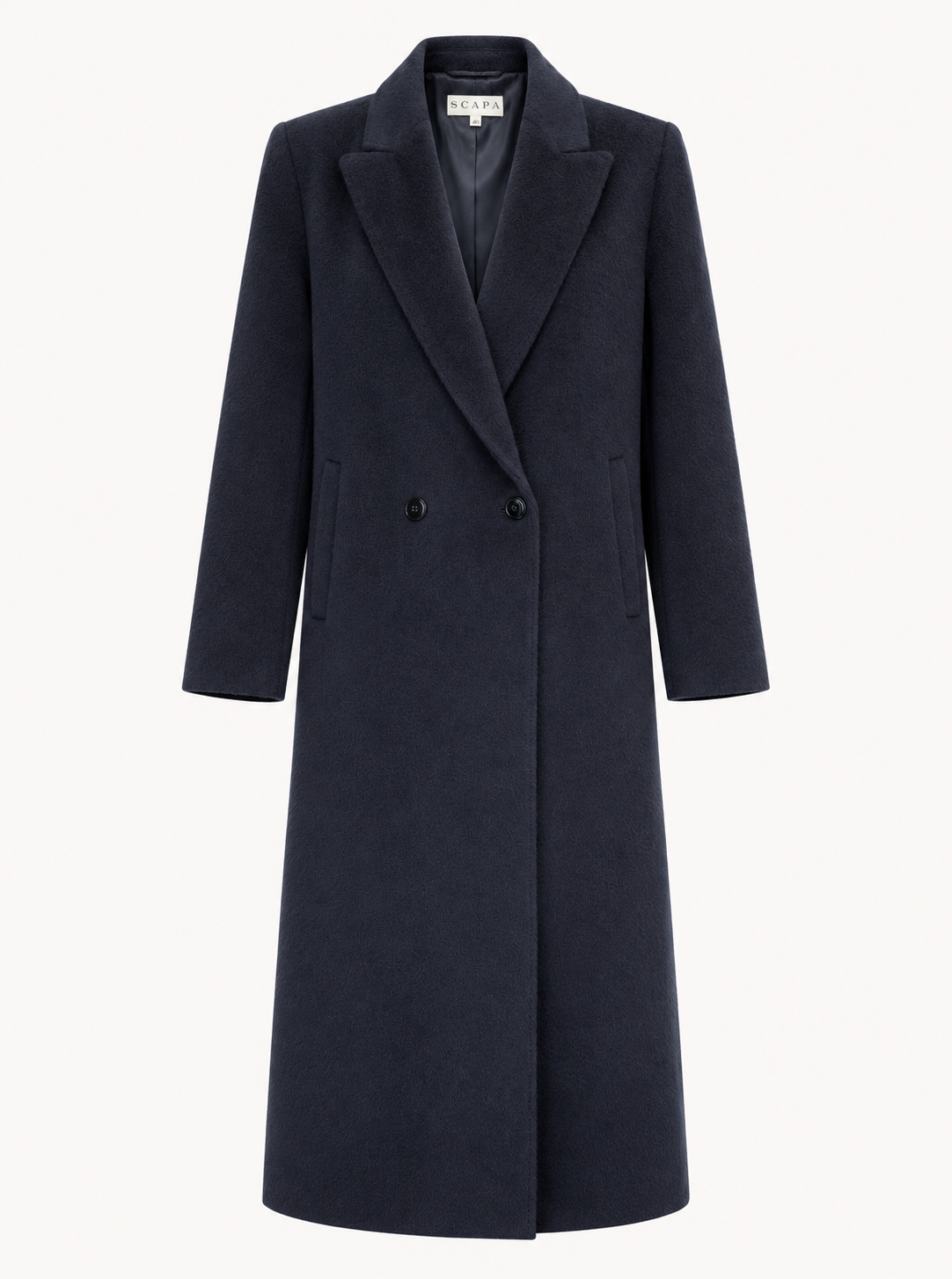 ALPACA WOOL COAT VICTORIA - NAVY - COATS - SCAPA FASHION - SCAPA OFFICIAL