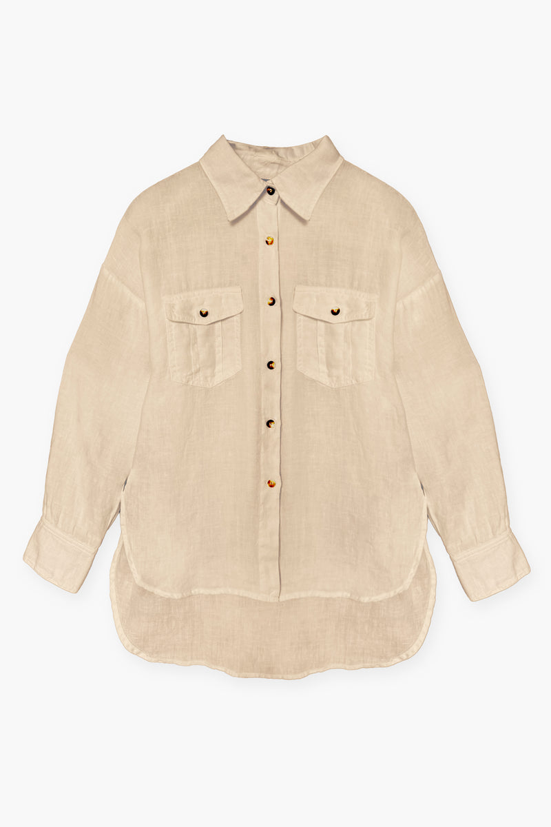 WASHED LINEN LOOSE FIT SHIRT WELLA - SHIRTS - SCAPA FASHION - SCAPA OFFICIAL