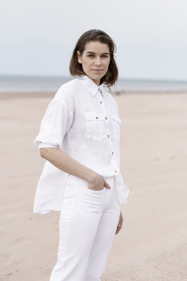 WASHED LINEN LOOSE FIT SHIRT WELLA - SHIRTS - SCAPA FASHION - SCAPA OFFICIAL