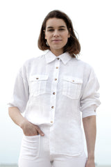 WASHED LINEN LOOSE FIT SHIRT WELLA - SHIRTS - SCAPA FASHION - SCAPA OFFICIAL