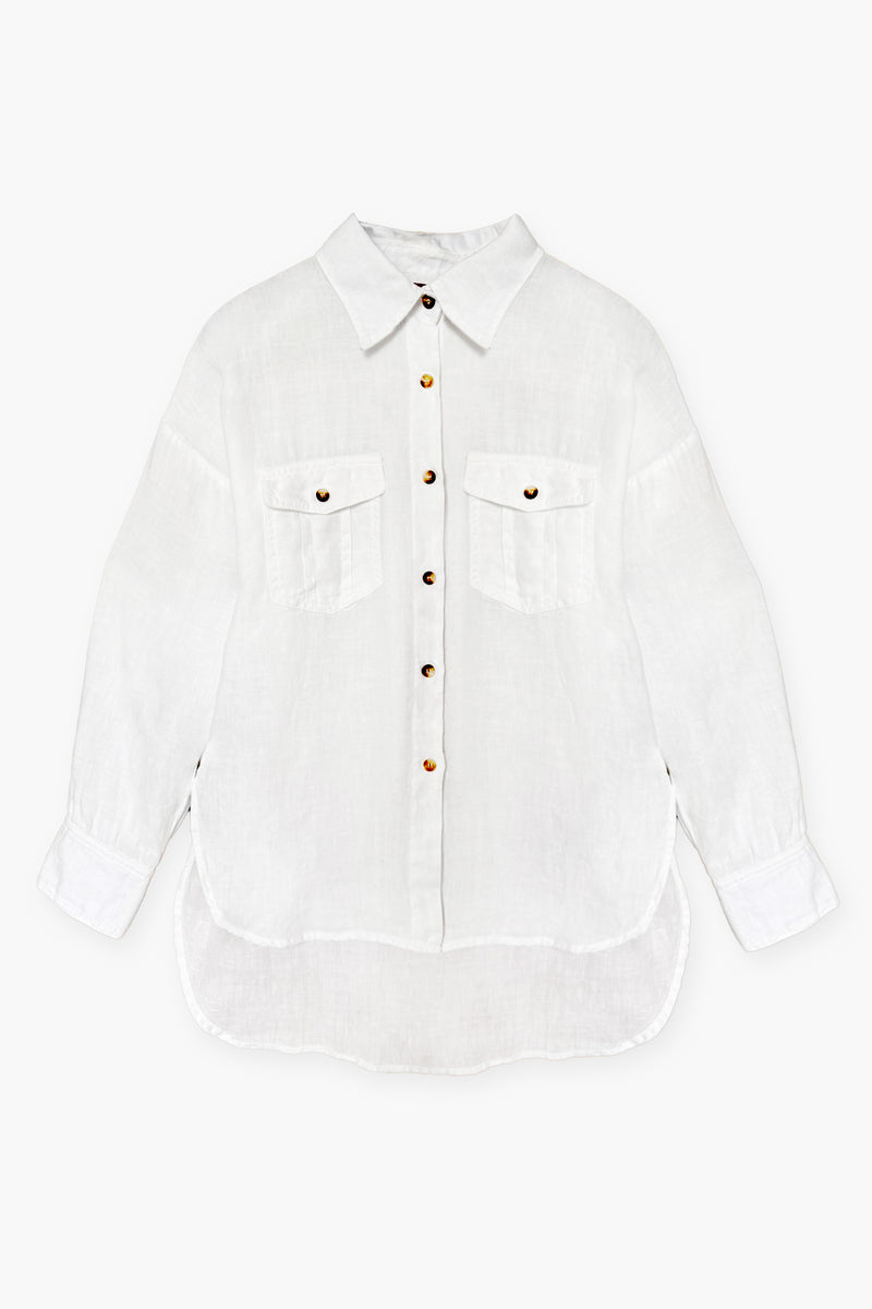 WASHED LINEN LOOSE FIT SHIRT WELLA - SHIRTS - SCAPA FASHION - SCAPA OFFICIAL