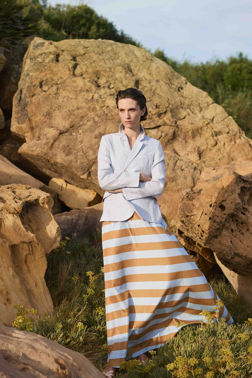 STRIPED MAXI SKIRT ODINA - SKIRTS - SCAPA FASHION - SCAPA OFFICIAL