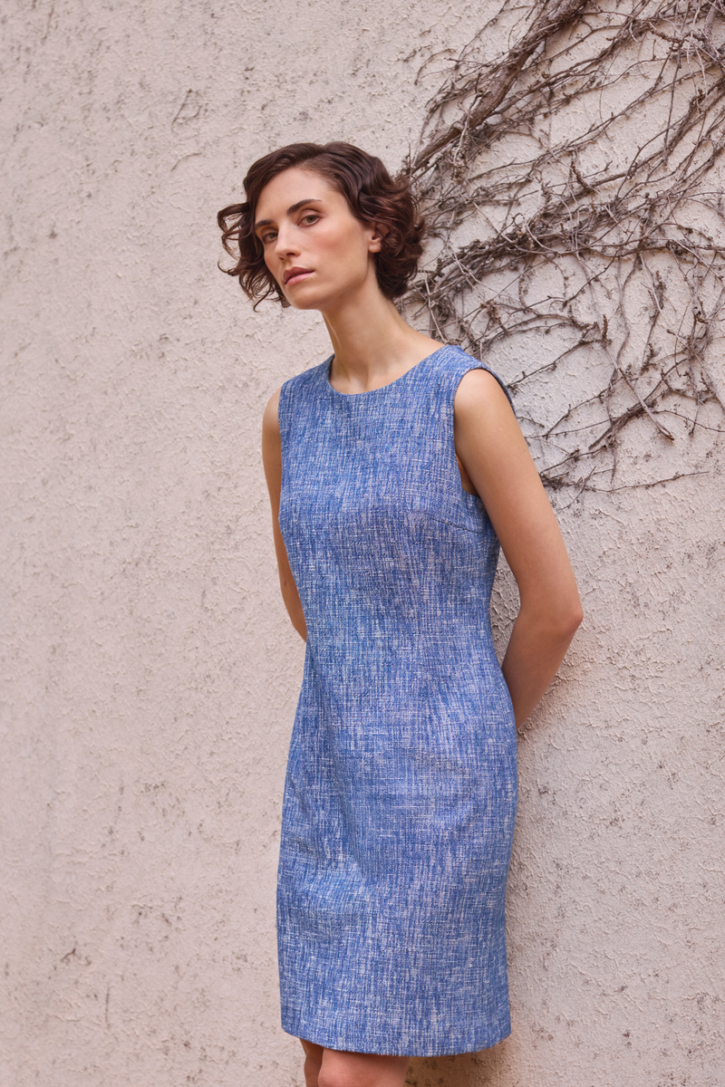 DENIM BLUE COTTON DRESS SOPHIA - DRESSES - SCAPA FASHION - SCAPA OFFICIAL