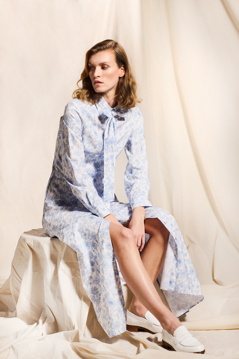 COTTON POPLIN FLORAL DRESS CHARLIE - DRESSES - SCAPA FASHION - SCAPA OFFICIAL