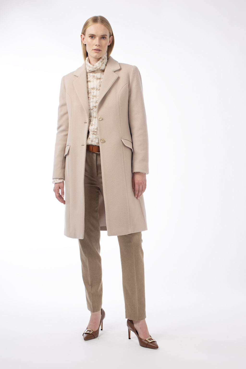 VIRGIN WOOL BLEND SINGLE-BREASTED COAT GWENYTH - COATS - SCAPA FASHION - SCAPA OFFICIAL