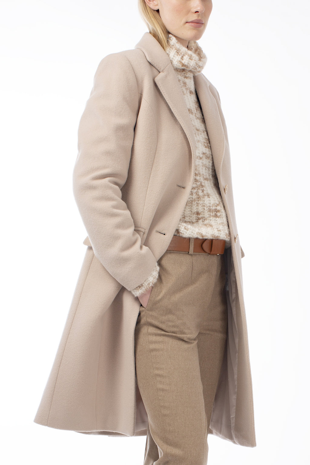 VIRGIN WOOL BLEND SINGLE-BREASTED COAT GWENYTH - COATS - SCAPA FASHION - SCAPA OFFICIAL