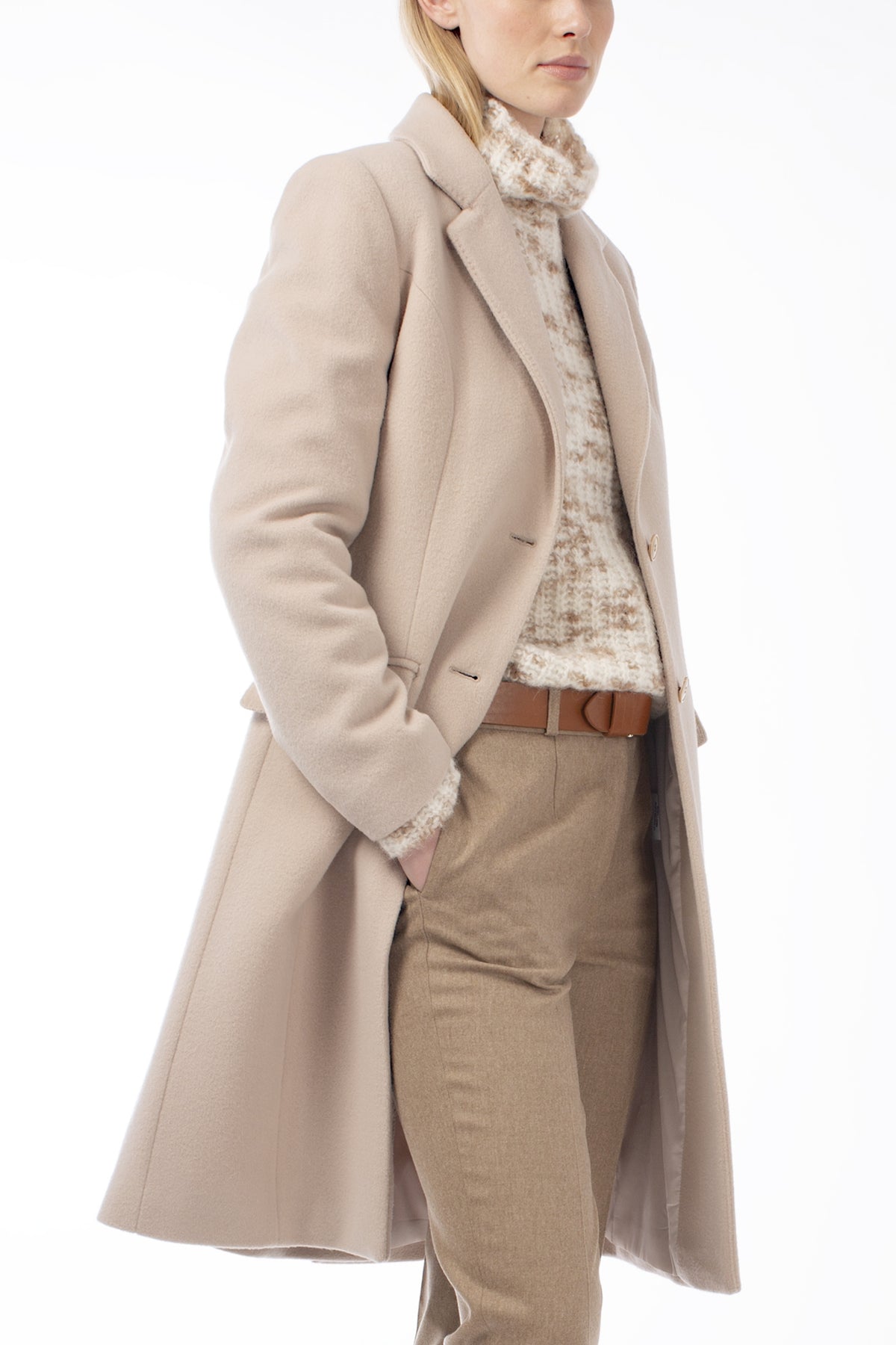 VIRGIN WOOL BLEND SINGLE-BREASTED COAT GWENYTH - COATS - SCAPA FASHION - SCAPA OFFICIAL
