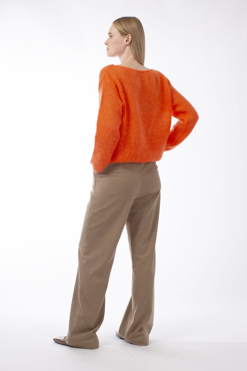 MOHAIR BLEND OPEN JERSEY STITCH PULL GENNY