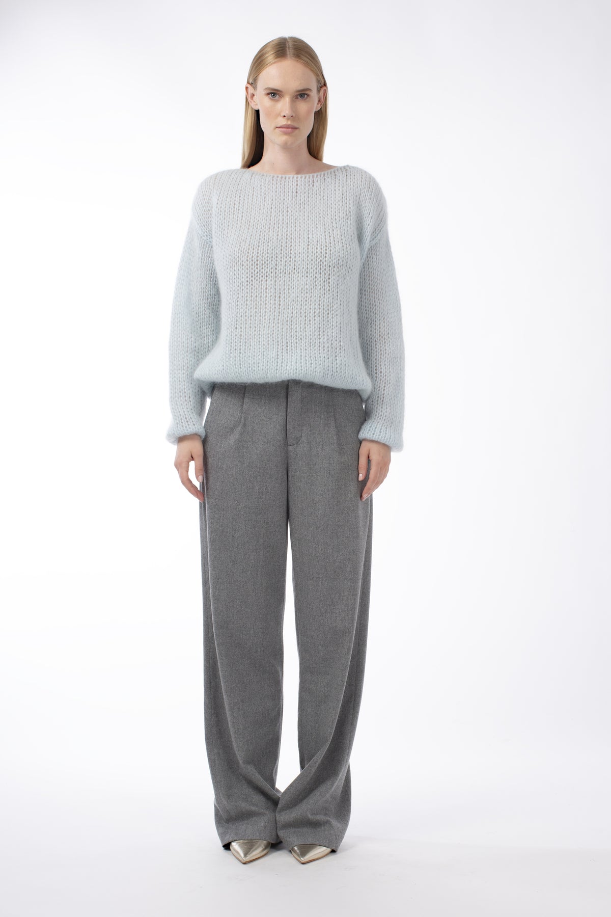 MOHAIR BLEND OPEN JERSEY STITCH PULL GENNY - PULLS - SCAPA FASHION - SCAPA OFFICIAL