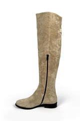 suede knee-length boot