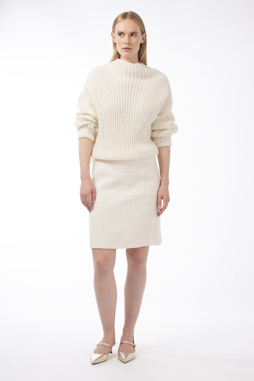 COTTON- BLEND BOUCLE MINI SKIRT DARLINGTON - SKIRTS - SCAPA FASHION - SCAPA OFFICIAL