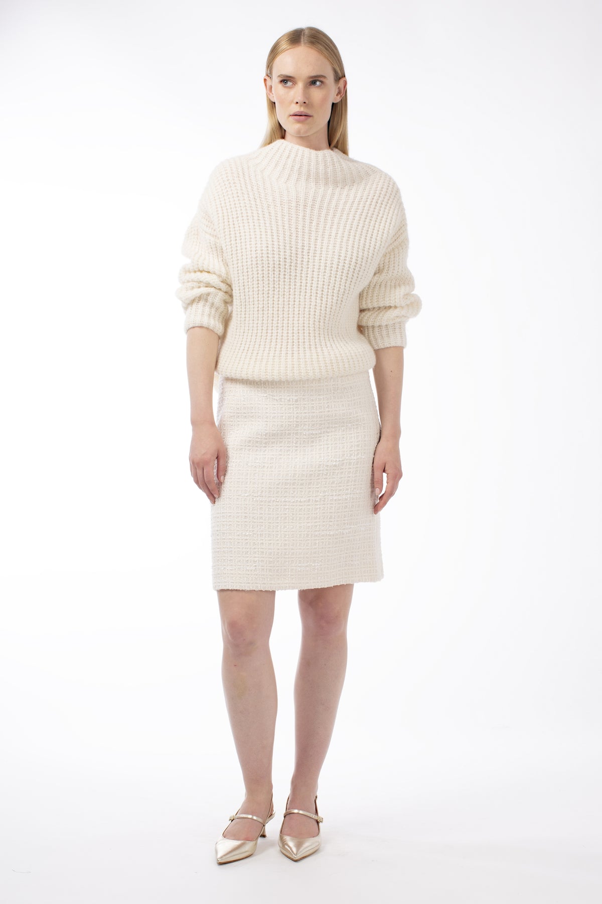 COTTON- BLEND BOUCLE MINI SKIRT DARLINGTON - SKIRTS - SCAPA FASHION - SCAPA OFFICIAL