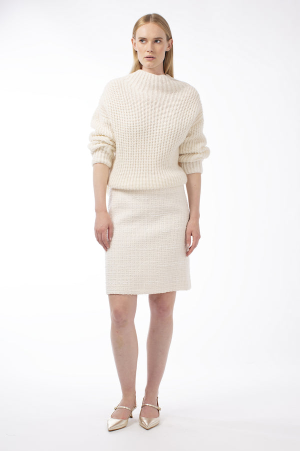 COTTON-BLEND BOUCLE MINI SKIRT DARLINGTON