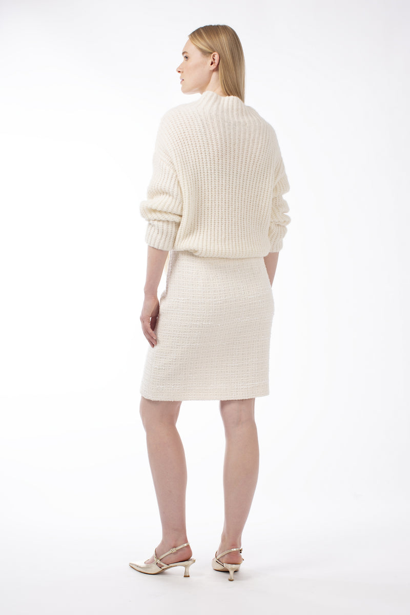 COTTON-BLEND BOUCLE MINI SKIRT DARLINGTON