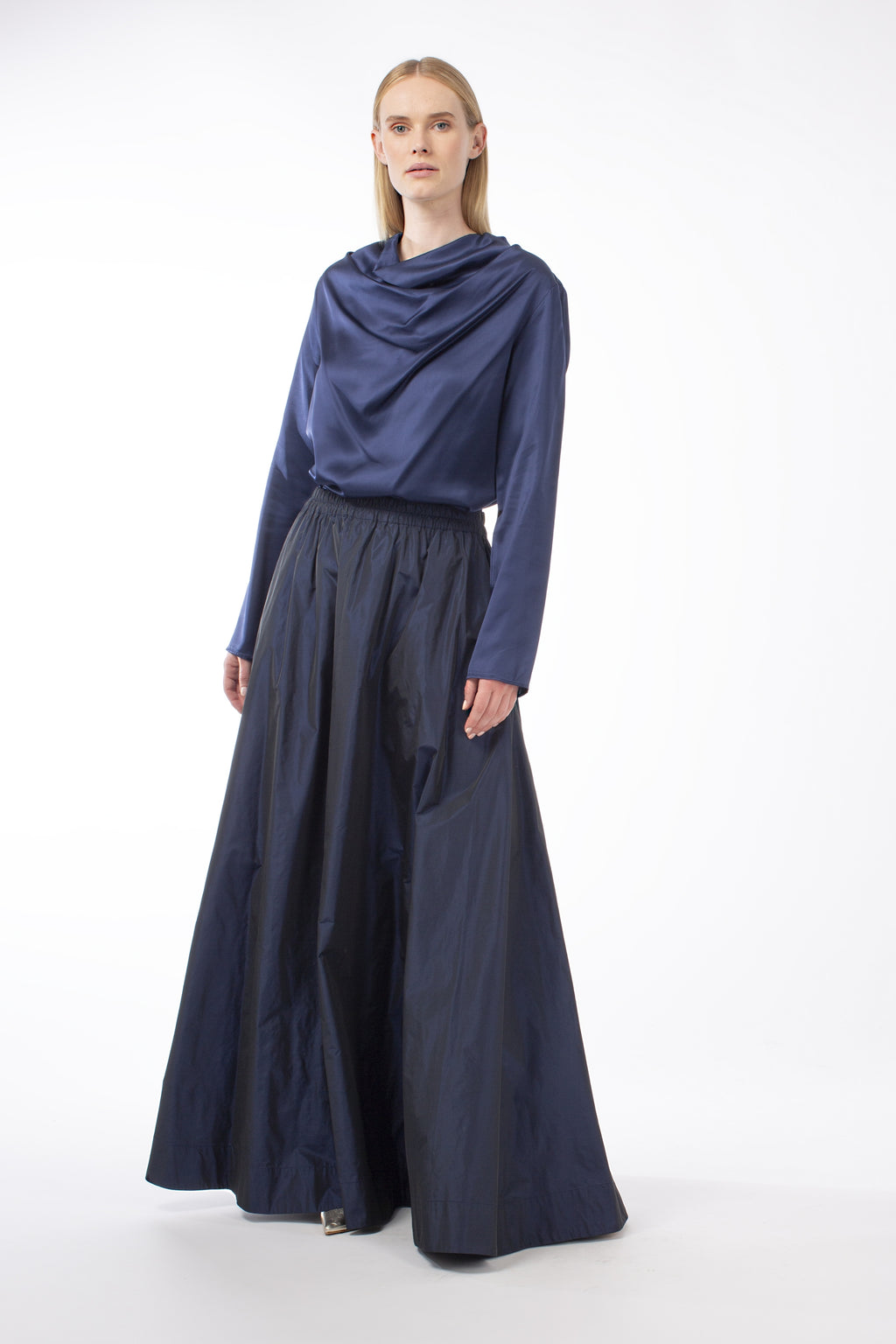 ITALIAN SATIN COWL NECK BLOUSE CLARISSA - SHIRTS - SCAPA FASHION - SCAPA OFFICIAL