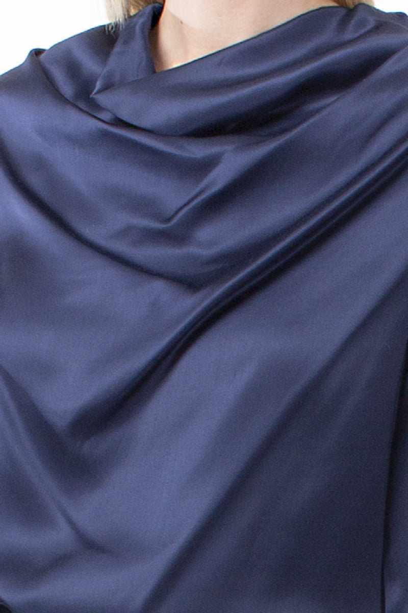 ITALIAN SATIN COWL NECK BLOUSE CLARISSA