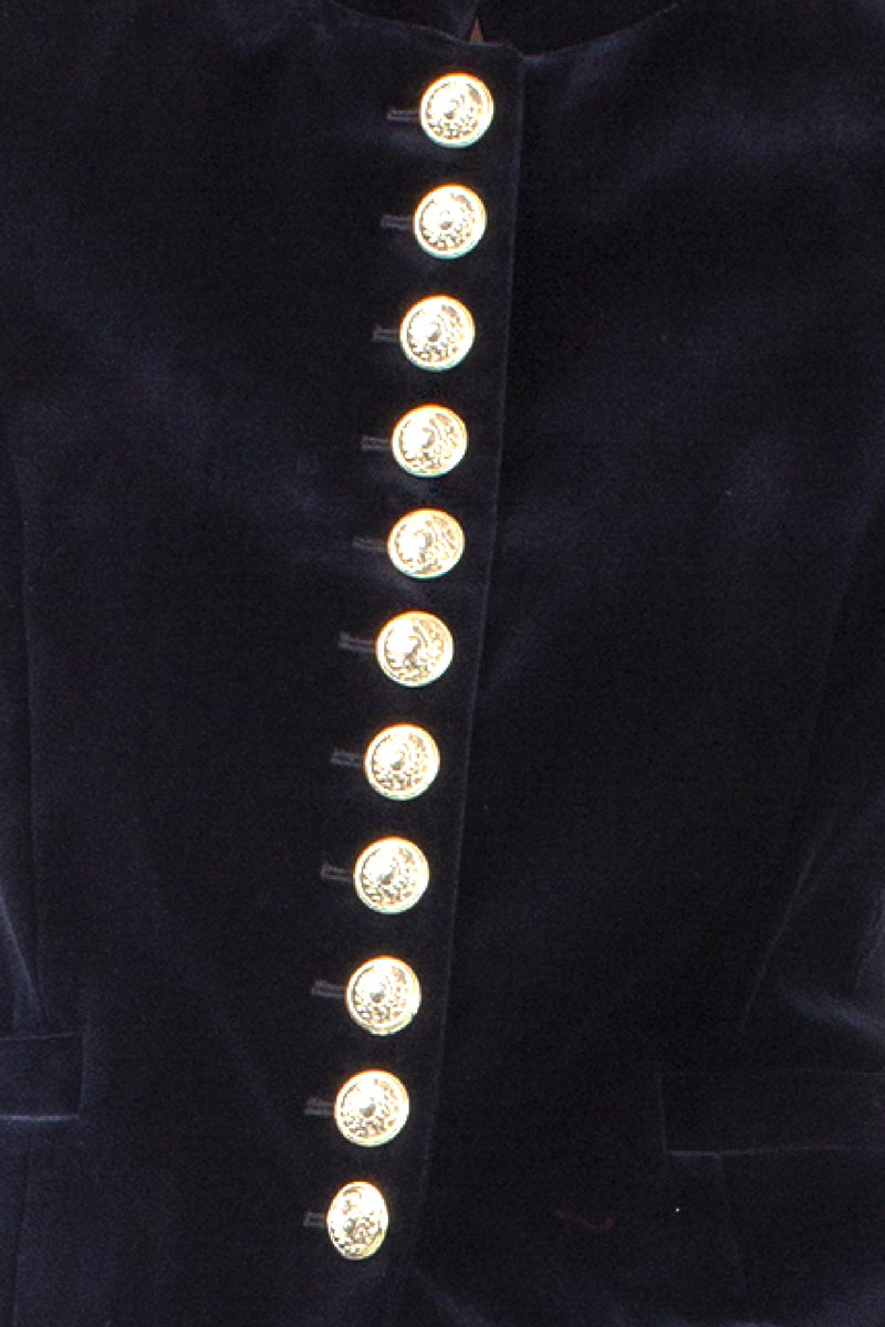 COTTON VELVET SINGLE-BREASTED JACKET HYLTON - JACKETS - SCAPA FASHION - SCAPA OFFICIAL