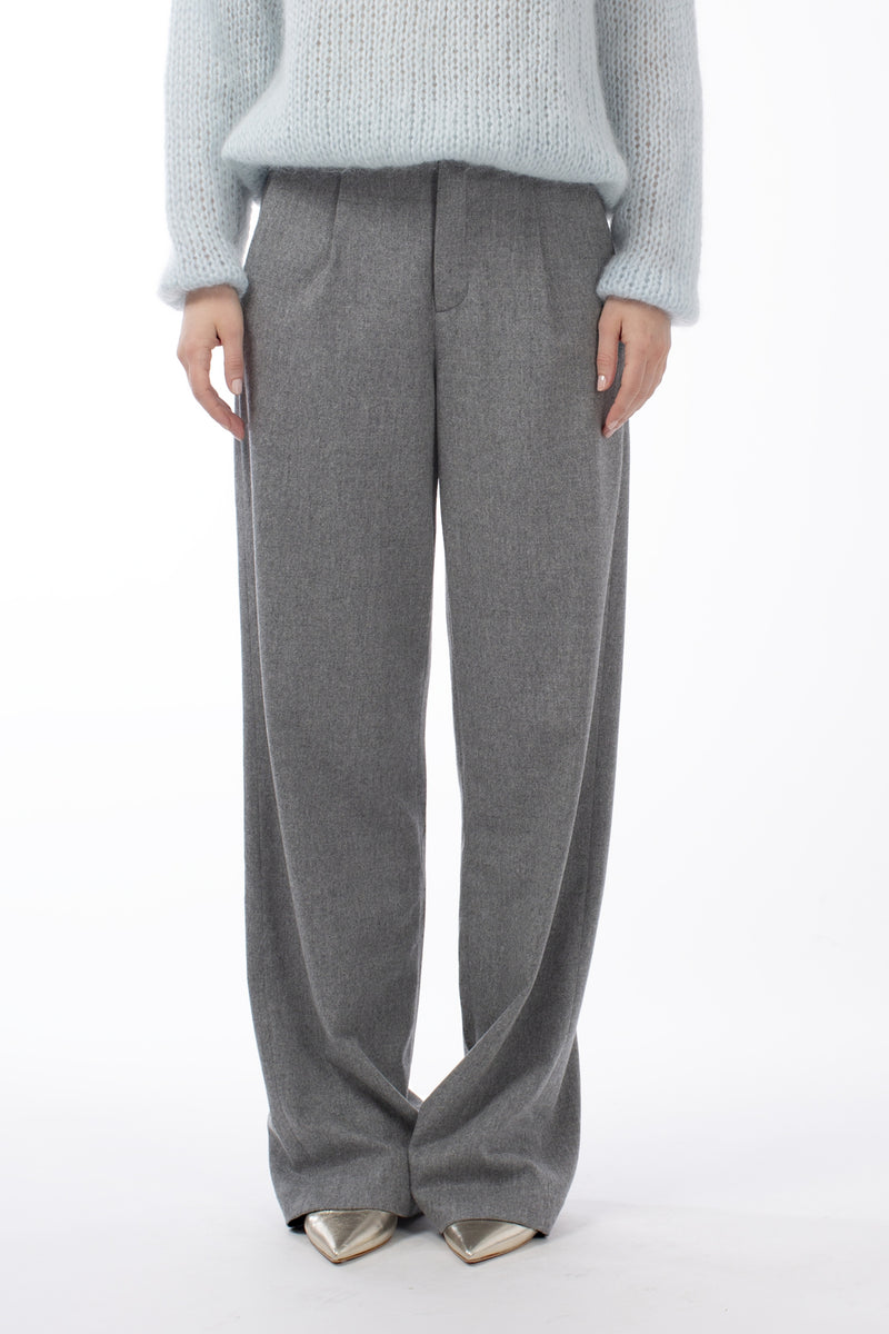 ITALIAN FLANEL WOOL WIDE-LEG TROUSER JOLENE - TROUSERS - SCAPA FASHION - SCAPA OFFICIAL