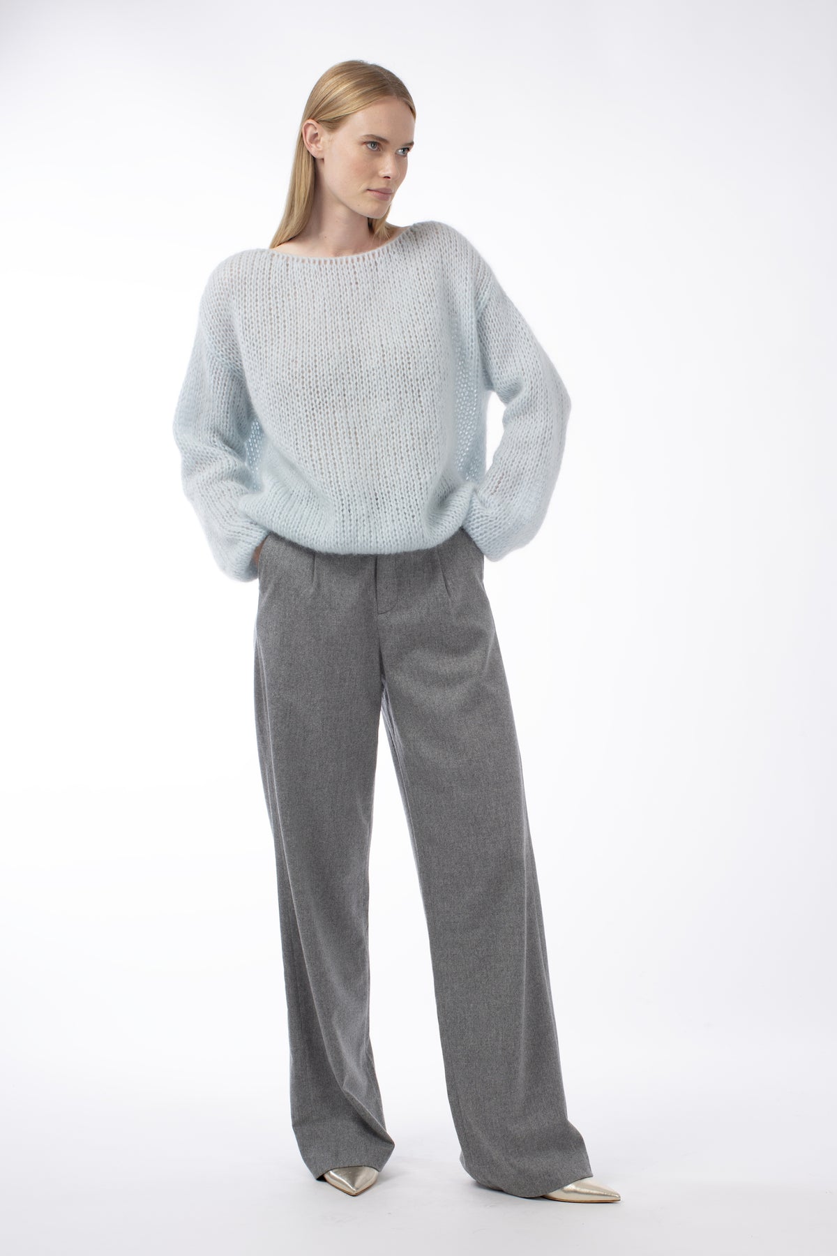 ITALIAN FLANEL WOOL WIDE-LEG TROUSER JOLENE - TROUSERS - SCAPA FASHION - SCAPA OFFICIAL