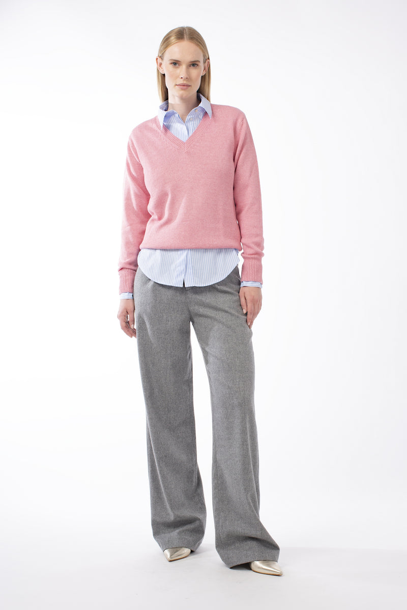 COTTON MIXED CASHMERE PULL BLUSH - PULLS - SCAPA FASHION - SCAPA OFFICIAL