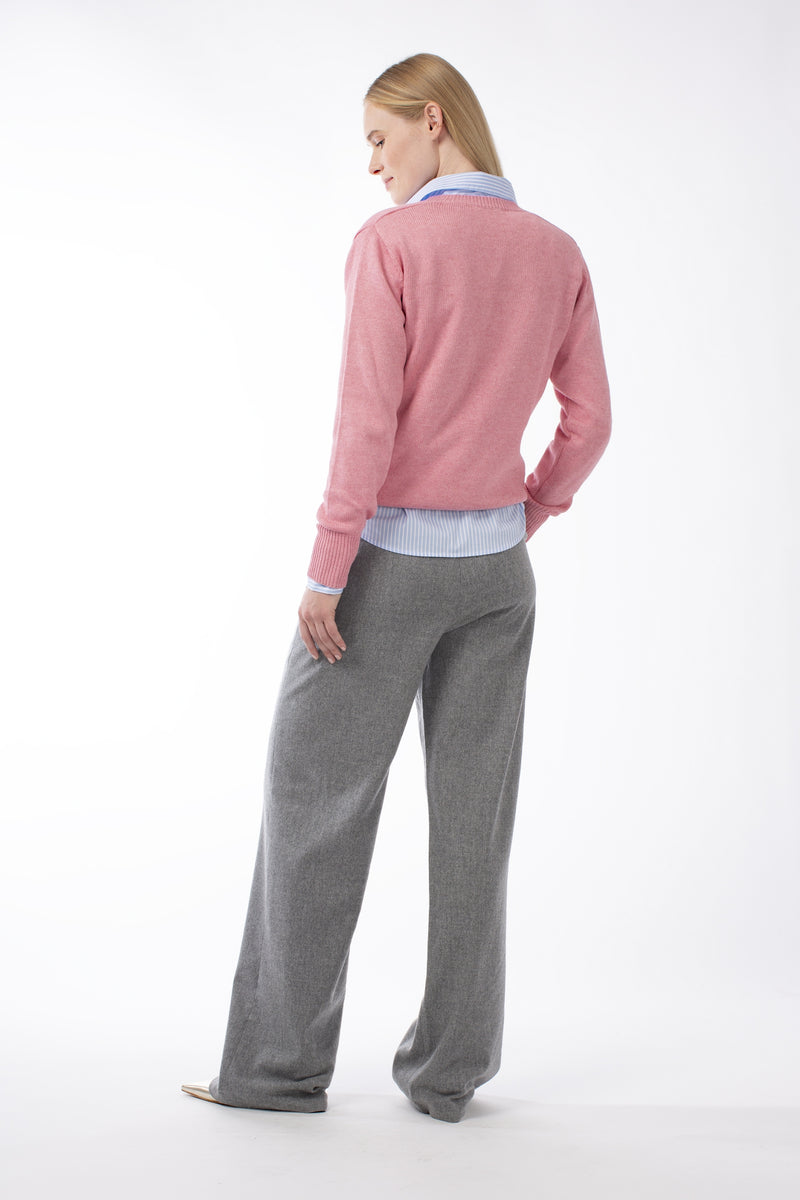 COTTON MIXED CASHMERE PULL BLUSH - PULLS - SCAPA FASHION - SCAPA OFFICIAL