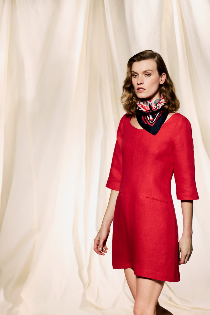 ITALIAN LINEN DRESS MARLOES - DRESSES - SCAPA FASHION - SCAPA OFFICIAL