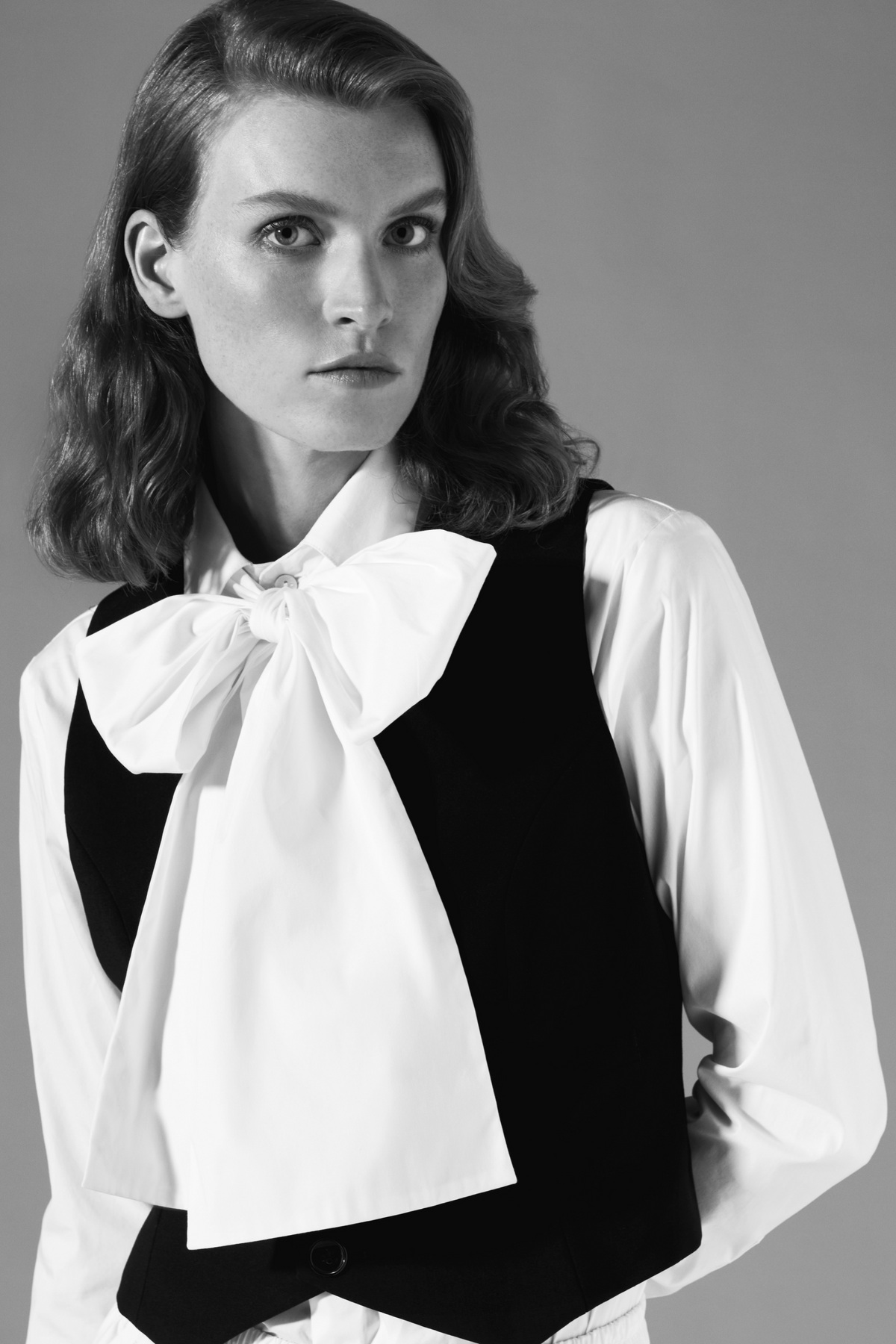 COMFORT COTTON POPLIN BOW-TIE SHIRT JULIA - SHIRTS - SCAPA FASHION - SCAPA OFFICIAL