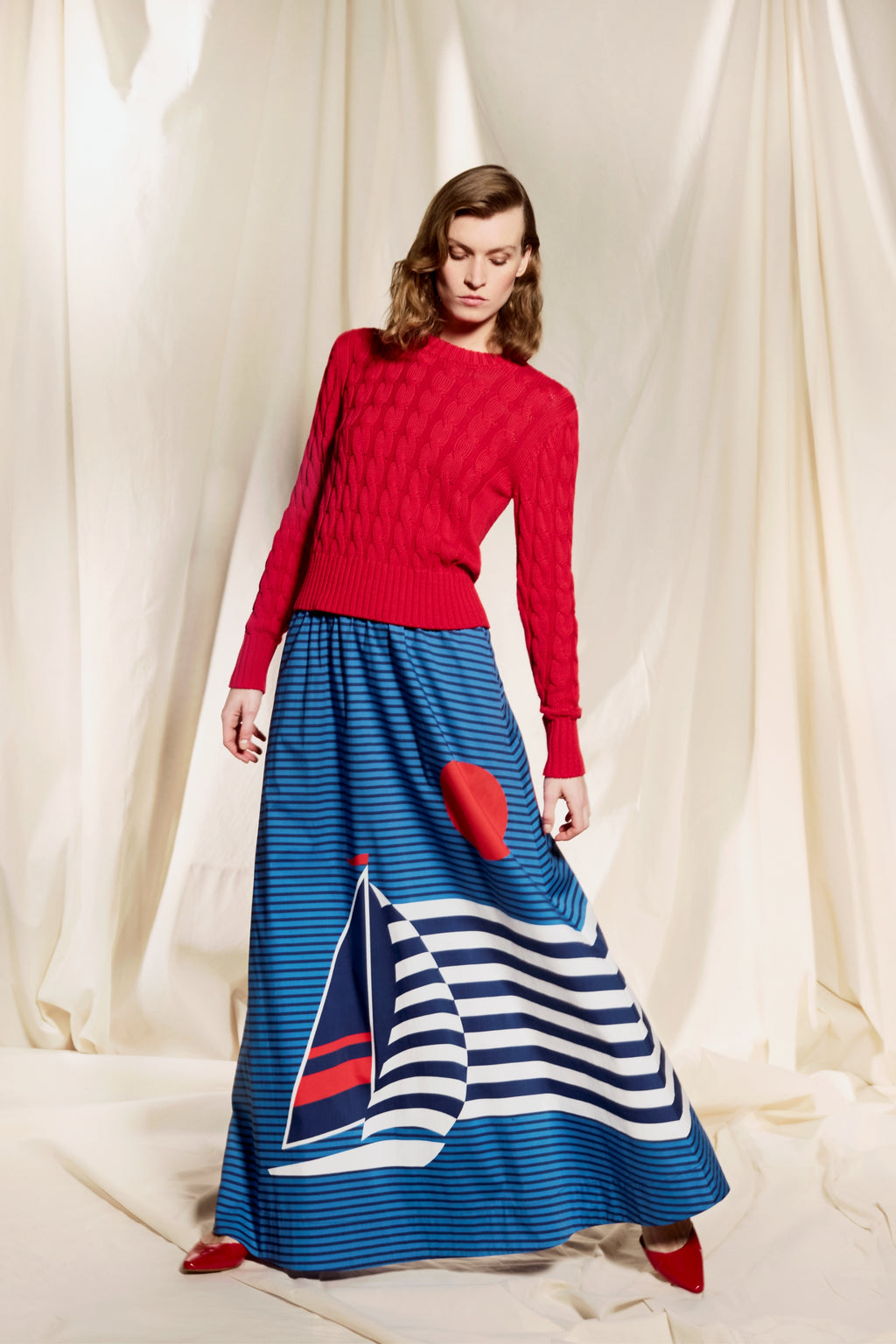 COTTON  CABLE KNIT PULL GENA - PULLS - SCAPA FASHION - SCAPA OFFICIAL