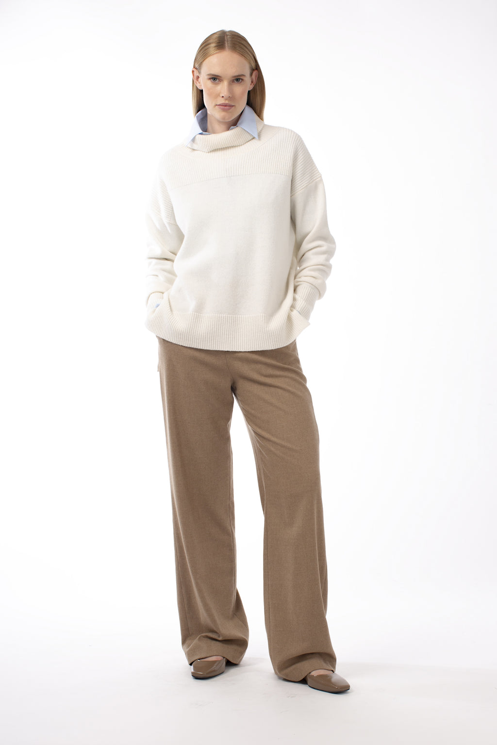 ITALIAN FLANNEL WOOL TROUSERS JOLENE - TROUSERS - SCAPA FASHION - SCAPA OFFICIAL