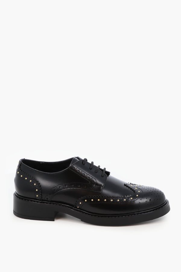 LEATHER BROGUE SHOE WITH STUD DETAIL - SHOES - SCAPA FASHION - SCAPA OFFICIAL