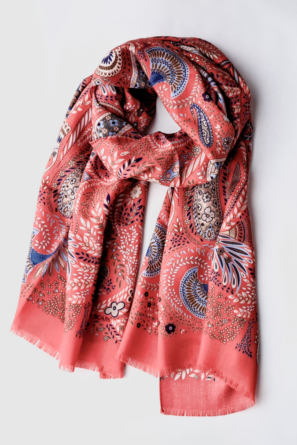 WOOL SILK BLEND PAISLEY PRINT SHAWL ROSALY - Accessoires - SCAPA FASHION - SCAPA OFFICIAL
