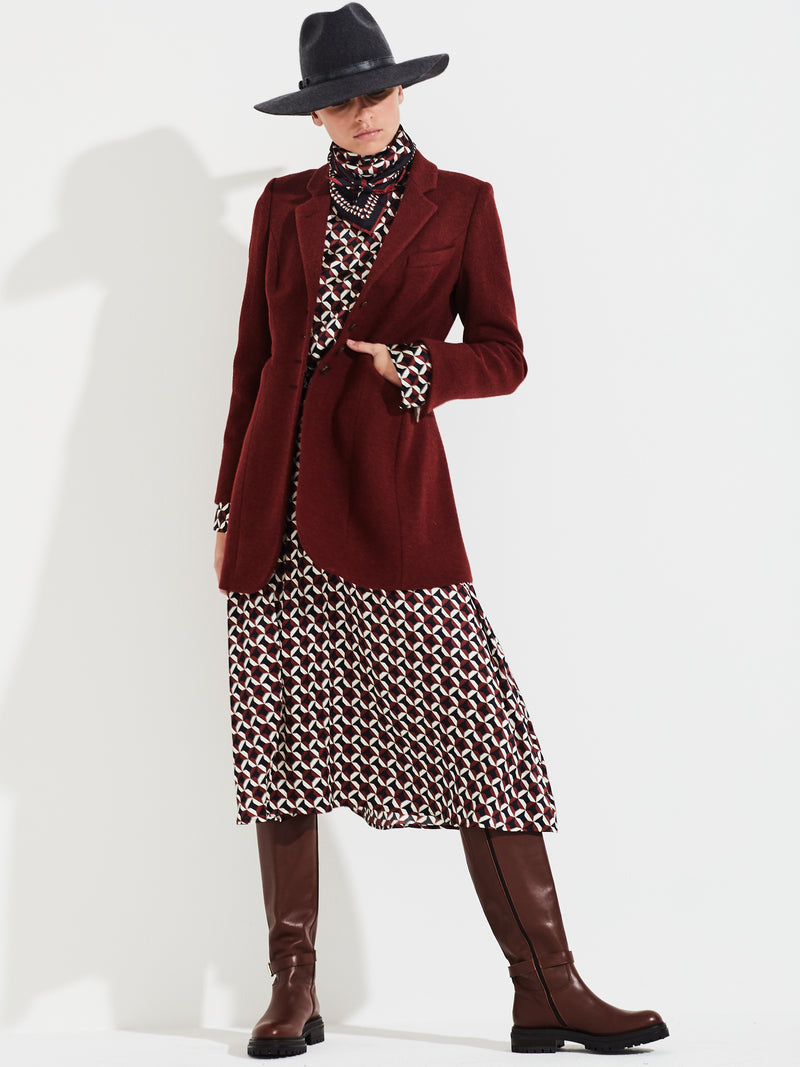 GEOMETRIC SILK SKIRT EMMA - SKIRTS - SCAPA FASHION - SCAPA OFFICIAL
