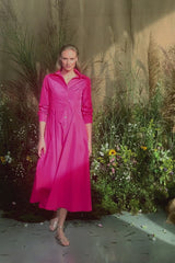 TAFFETA DRESS CHARLIE - SKY/NAVY/DARK BROWN/DARK OLIVE