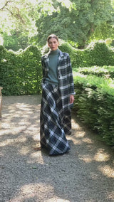 WOOL TRADITIONAL TARTAN MAXI-STYLE SKIRT CESAR