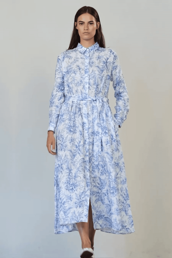 FINE LINEN DRESS BLOSSOM - DRESSES - SCAPA FASHION - SCAPA OFFICIAL