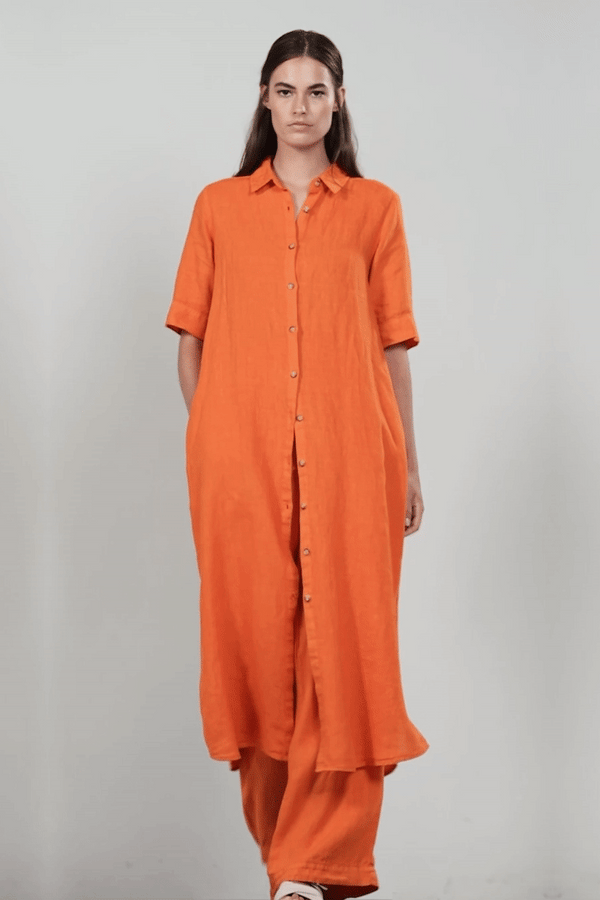 WASHED LINEN DRESS ARWIN - DRESSES - SCAPA FASHION - SCAPA OFFICIAL