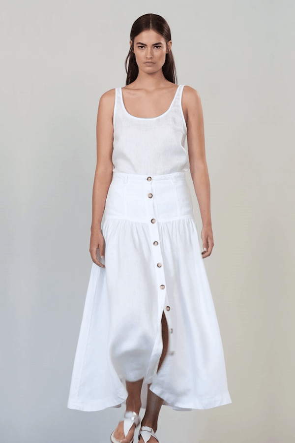 WASHED LINEN SKIRT WHARDA - SKIRTS - SCAPA FASHION - SCAPA OFFICIAL