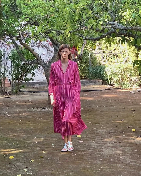 COTTON PINSTRIPE DRESS BLOSSOM