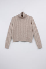 WOOL BLEND KABLE KNIT PULL DALSTON - PULLS - SCAPA FASHION - SCAPA OFFICIAL