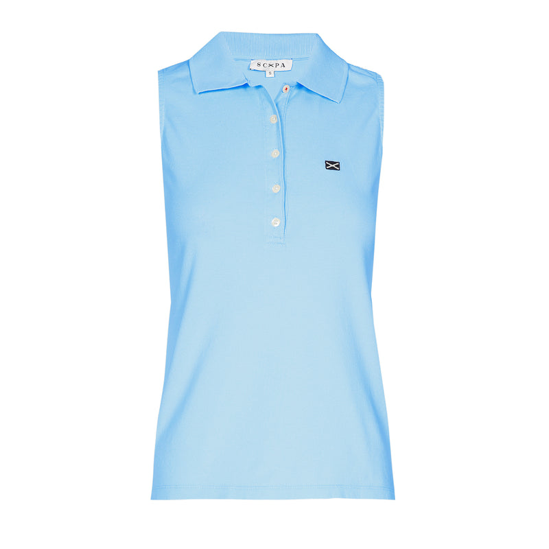 COTTON SLEEVELESS POLO SHIRT GINGER - Shirts - SCAPA FASHION - SCAPA OFFICIAL