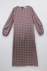 GEOMETRIC PRINT SILK DRESS GRACY - DRESSES - SCAPA FASHION - SCAPA OFFICIAL