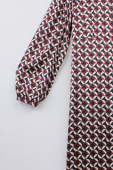 GEOMETRIC PRINT SILK DRESS GRACY - DRESSES - SCAPA FASHION - SCAPA OFFICIAL
