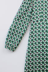 GEOMETRIC PRINT SILK DRESS GRACY - DRESSES - SCAPA FASHION - SCAPA OFFICIAL