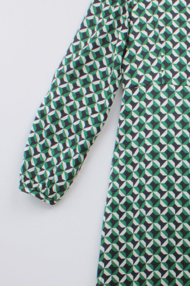 GEOMETRIC PRINT SILK DRESS GRACY - DRESSES - SCAPA FASHION - SCAPA OFFICIAL